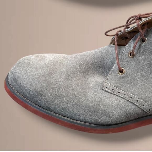 Men\'s SIze 10.5M JOHNSTON & MURPHY Gray Oiled Suede \